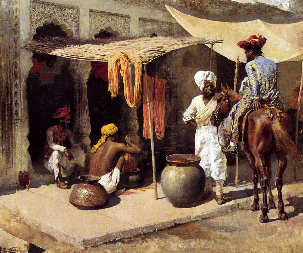Edwin Lord Weeks Outside An Indian Dye House 1885 Fine Art Print