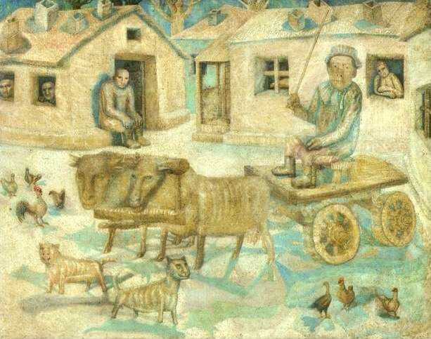 Pavel Filonov Oxen. Scene from the Life of Savages 1918 Fine Art Print