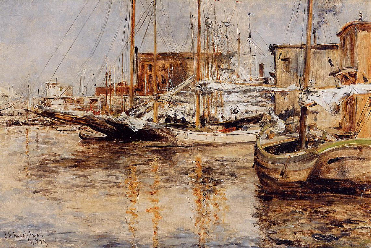 John Henry Twachtman Oyster Boats, North River 1879 Fine Art Print