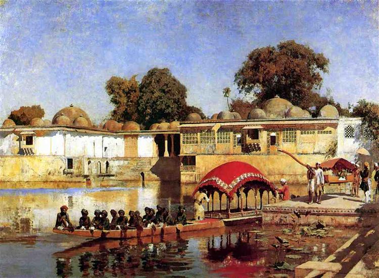 Edwin Lord Weeks Palace and Lake at Sarket Ahmedabad, India 1882-1893 Fine Art Print
