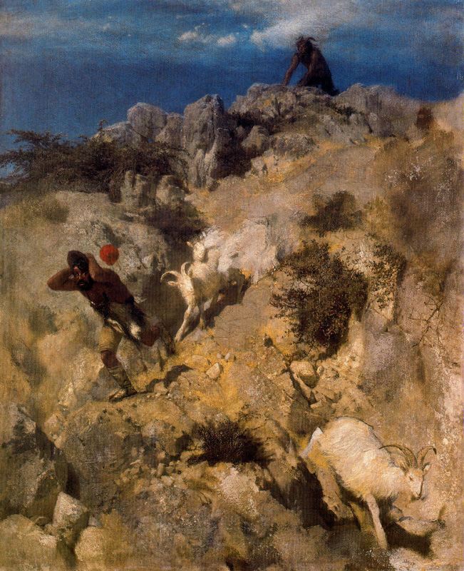 Arnold Böcklin Pan frightening a Shepherd 1860 Fine Art Print