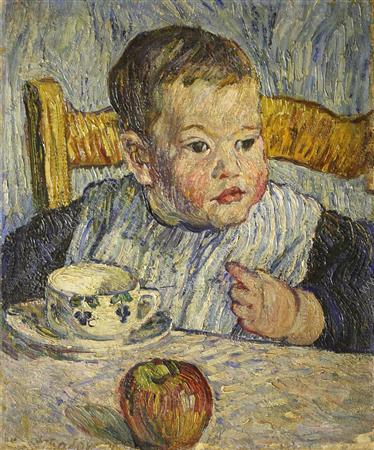 Pyotr Konchalovsky Paris. The Boy with the Apple. (Portrait of Mikhail Petrovich Konchalovsky). 1908 Fine Art Print