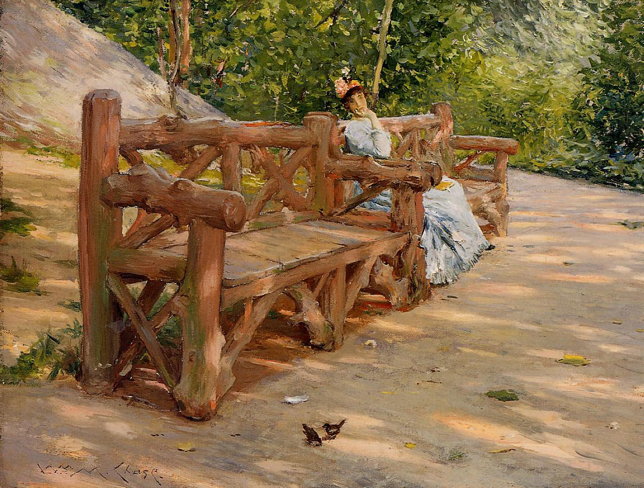 William Merritt Chase Park Bench (aka An Idle Hour in the Park - Central Park) 1890 Fine Art Print