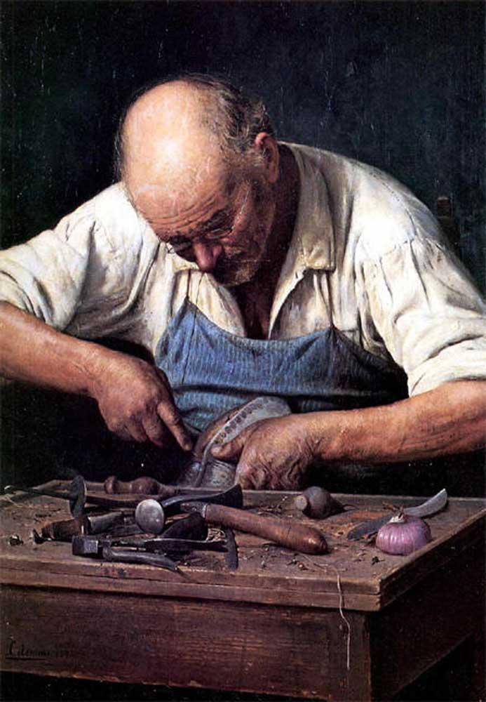 Pasquale Celommi The Shoemaker 1895 Fine Art Print