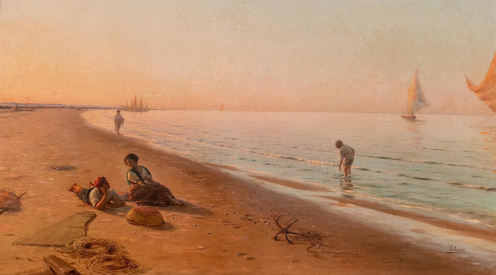Pasquale Celommi Marina Al Tramonto 1890 Fine Art Print