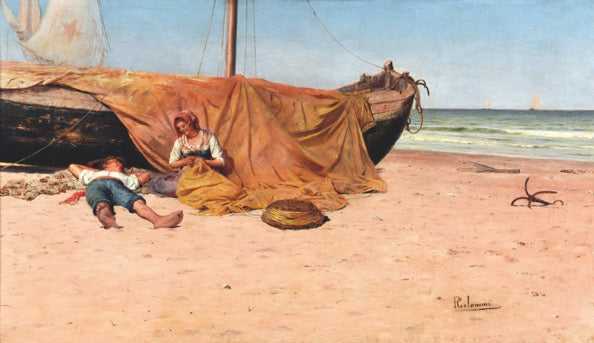Pasquale Celommi Meriggio in Riva Al Mare 1900 Fine Art Print