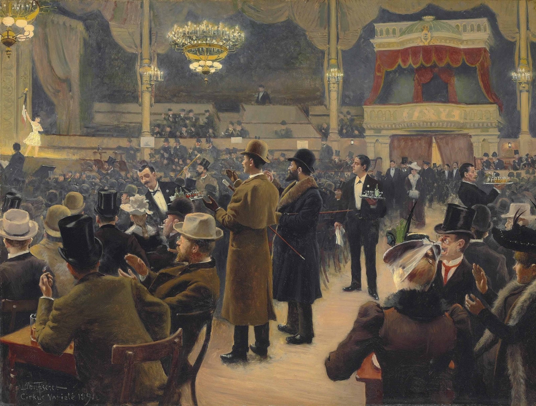 Paul Gustave Fischer Circus Variety Show 1891 Copenhagen Fine Art Print Fine Art Print | Jakero77