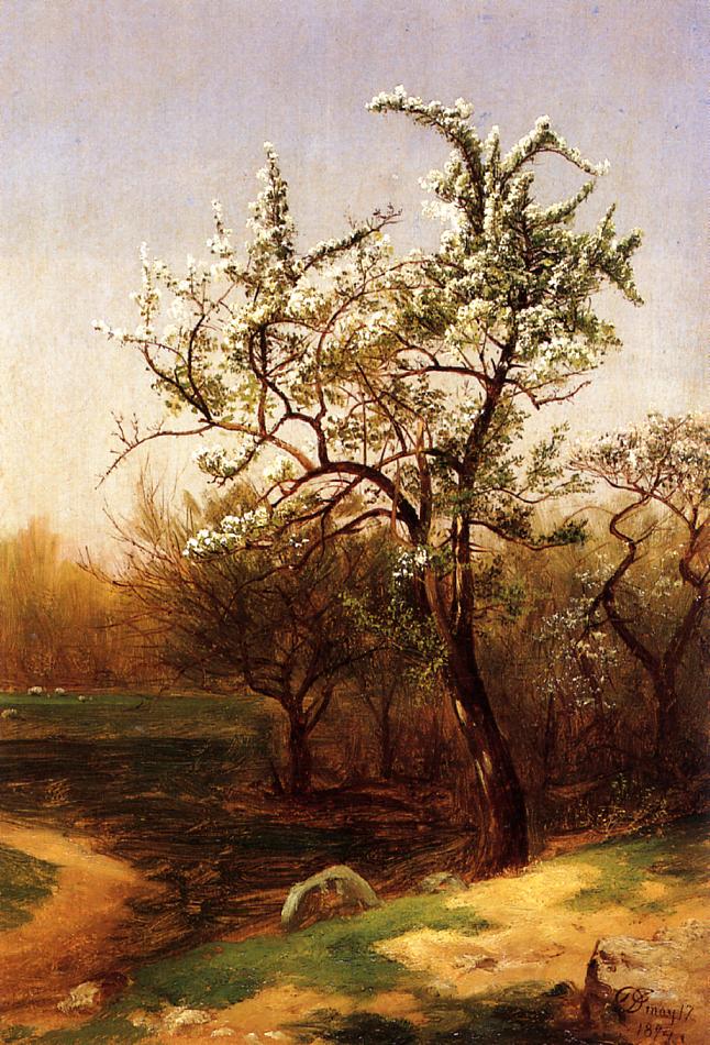 David Johnson Pear Blossoms 1874 Fine Art Print