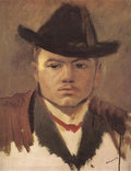 Laszlo Mednyanszky Peasant Boy with Hat (study) 1912 Fine Art Print