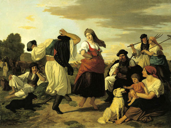 Károly Lotz Peasants Dancing (Harvest Celebration) 1865 Fine Art Print