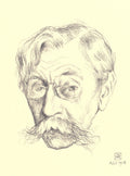 Theo van Rysselberghe Pencil Sketch of the Head of Belgian Poet Émile Verhaeren 1915 Fine Art Print
