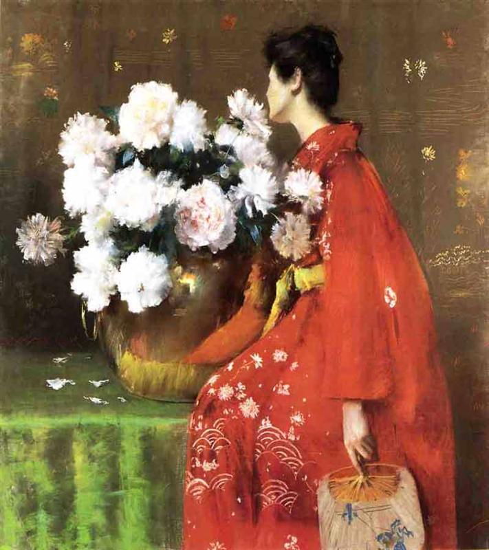 William Merritt Chase Peonies 1897 Fine Art Print