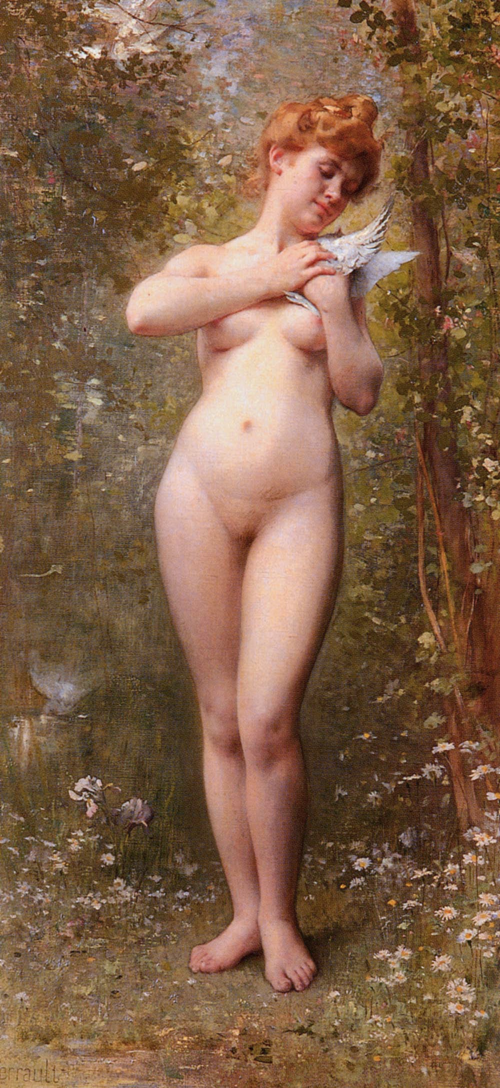 Léon Bazile Perrault Venus with the dove 1908 Fine Art Print