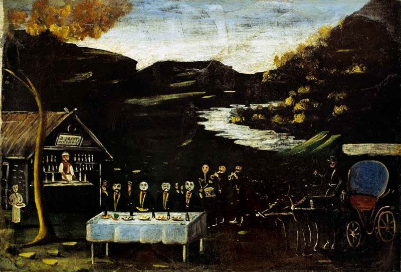 Niko Pirosmani Phaeton and the night feast 1916 Fine Art Print