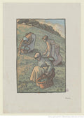 Lucien Pissarro Femmes Cueillant De L'herbe 1893 Fine Art Print