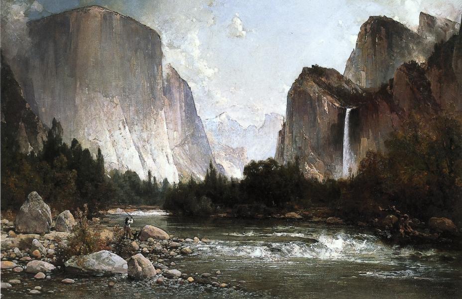 Thomas Hill Piute Fishing on the Merced River, Yosemite Valley (1891) 1871 Fine Art Print