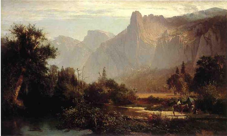 Thomas Hill Piute Indian Family in Yosemite Valley 1869 Fine Art Print