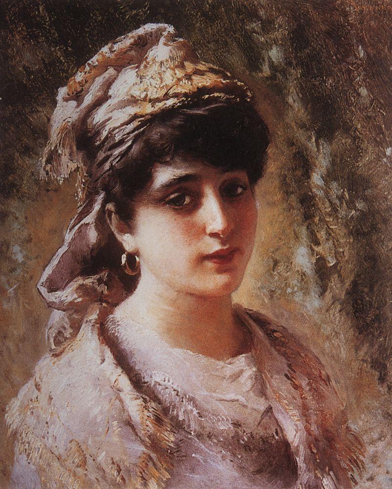 Konstantin Makovsky Portrait #2 1880 Fine Art Print