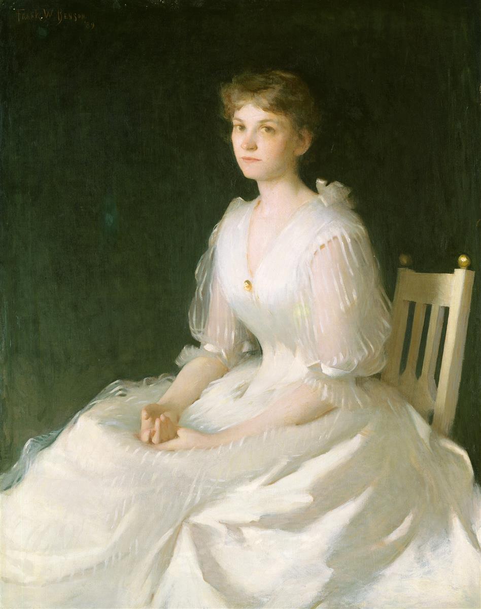 Frank W. Benson Portrait in White 1889 Fine Art Print