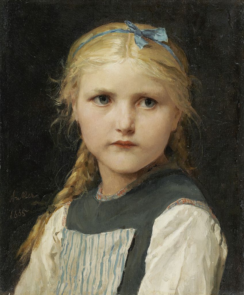 Albrecht Anker Portrait of a girl 1885 Fine Art Print