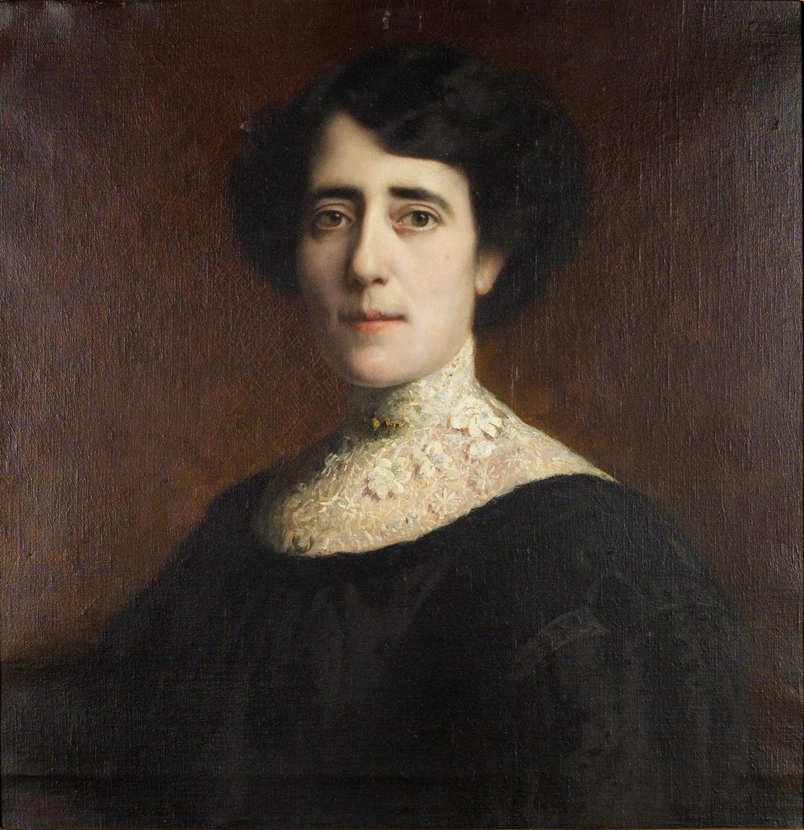 Franz Stuck Portrait of a Lady with Lace Collar 1906 Fine Art Print