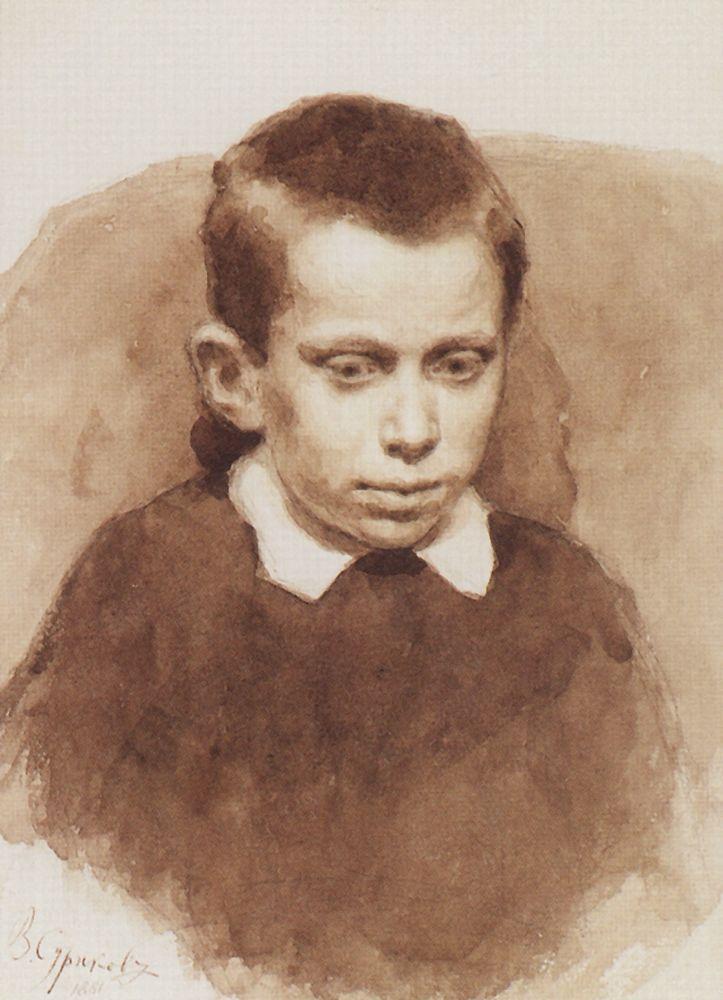 Vasily Surikov Portrait of A. S. Matveev in Childhood 1881 Fine Art Print