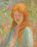Robert Lewis Reid Portrait of a Young Women in Garden 1912 Fine Art Print