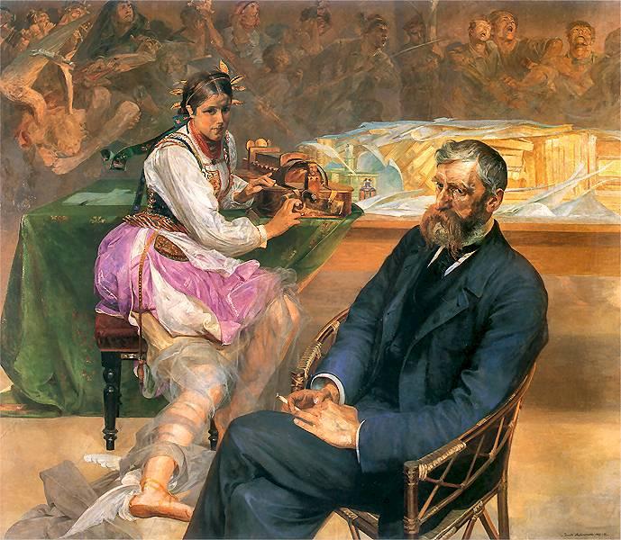 Jacek Malczewski Portrait of Adam Asnyk with a Muse 1895-1897 Fine Art Print