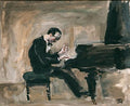Pyotr Konchalovsky Portrait of an Italian Pianist and Conductor Carlo Tsekki 1930 Fine Art Print