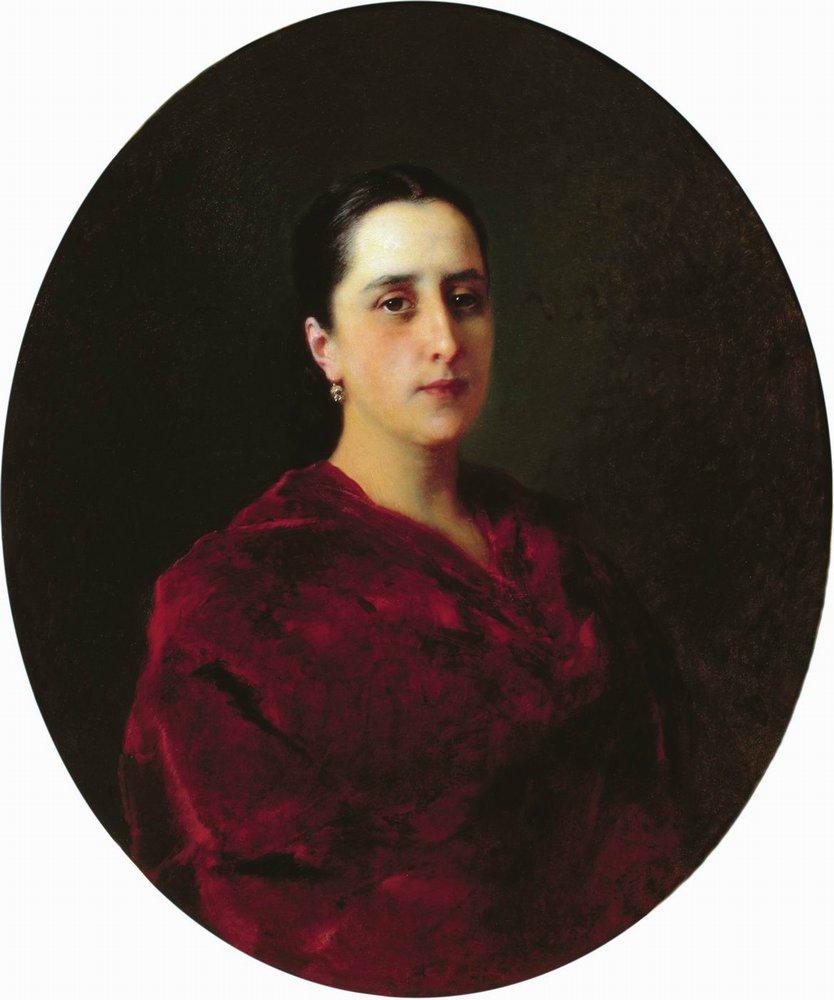 Konstantin Makovsky Portrait of an Unknown in Red Dress 1885 Fine Art Print