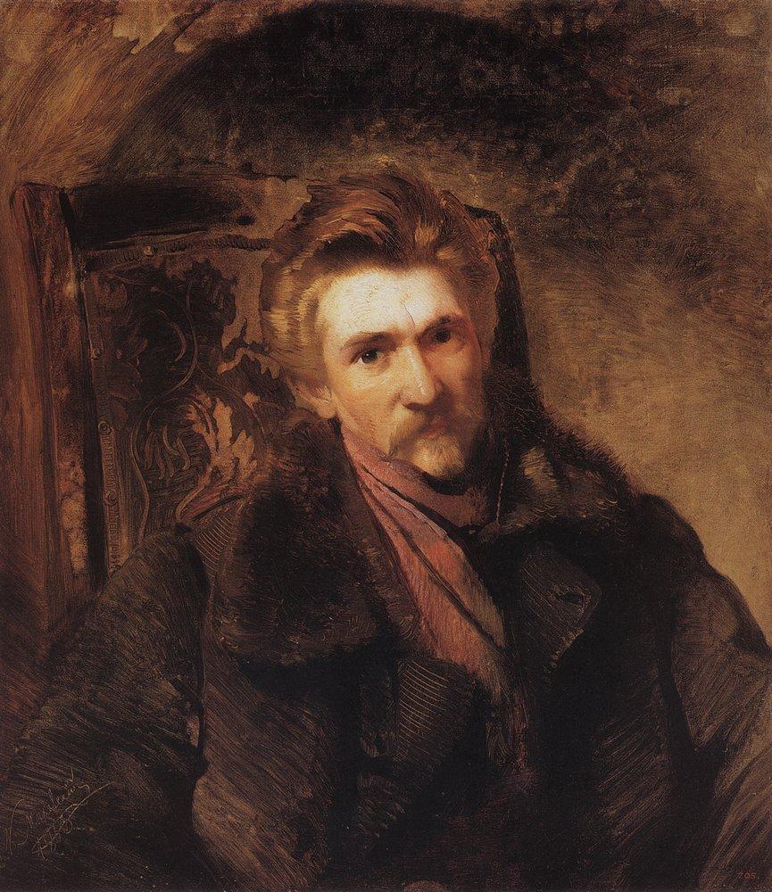 Konstantin Makovsky Portrait of Artist Alexander Popov 1863 Fine Art Print