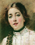 Konstantin Makovsky Portrait of Artist's Daughter Olya 1900 Fine Art Print