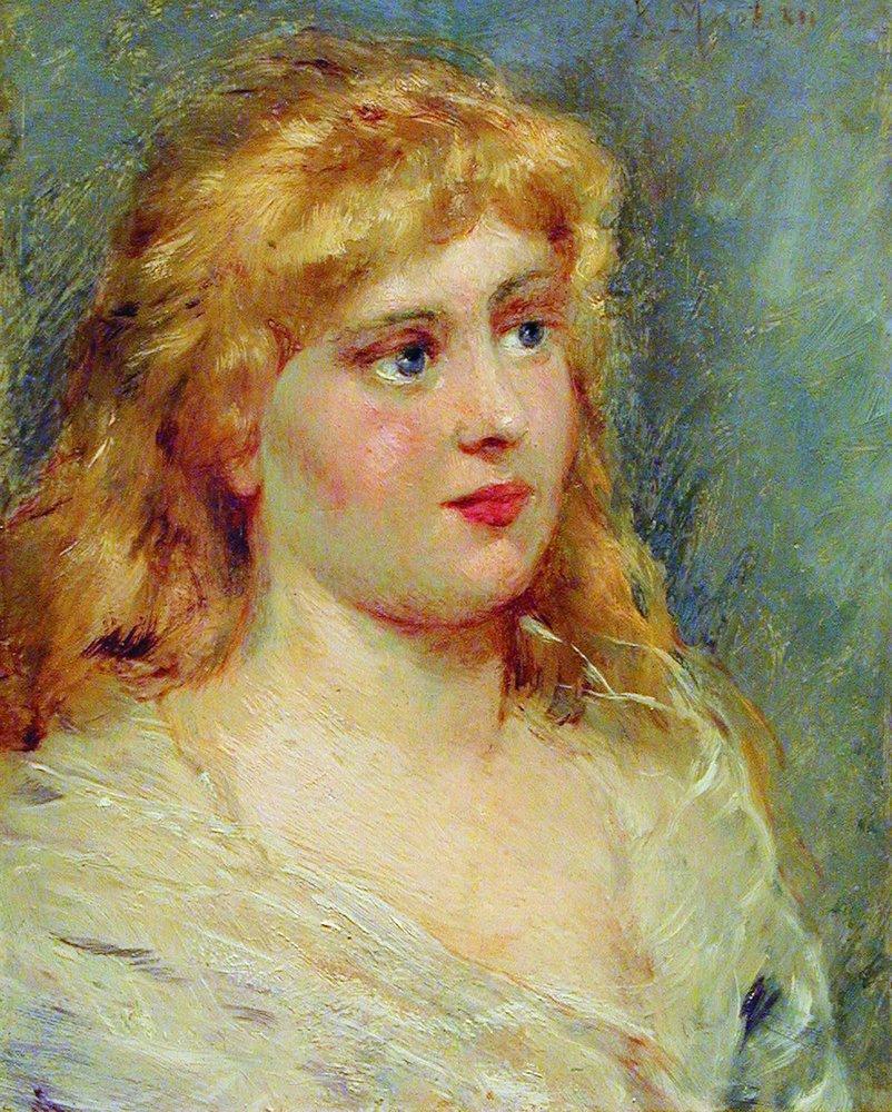 Konstantin Makovsky Portrait of Blonde 1900 Fine Art Print
