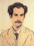 Leon Bakst Portrait of Boris Nikolayevich Bugaev (Andrey Bely) 1905 Fine Art Print