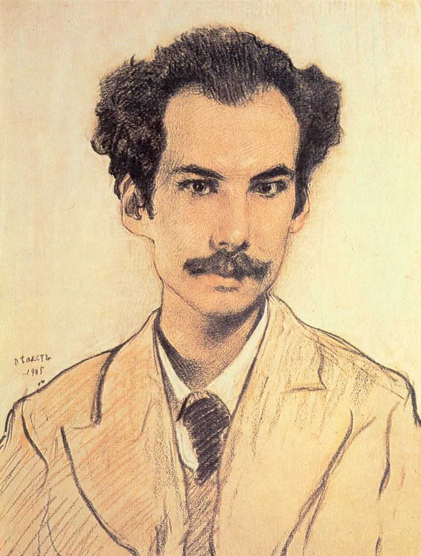 Leon Bakst Portrait of Boris Nikolayevich Bugaev (Andrey Bely) 1905 Fine Art Print