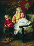 Konstantin Makovsky Portrait of Children Stasovy 1870 Fine Art Print