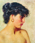 Konstantin Makovsky Portrait of Dark-Haired Beauty 1880 Fine Art Print