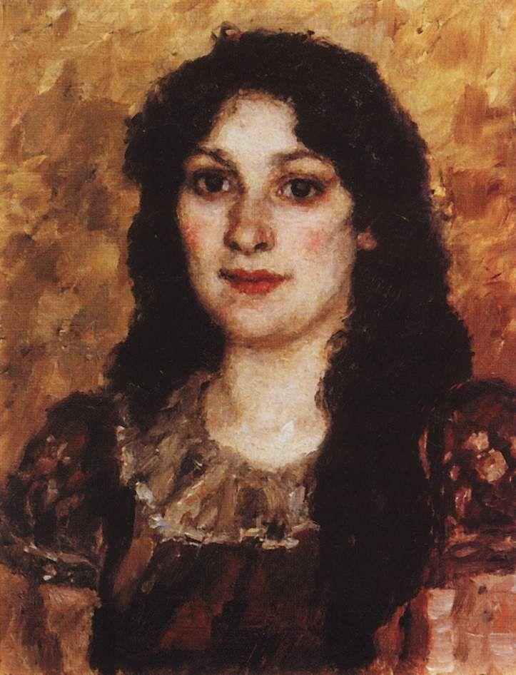 Vasily Surikov Portrait of E. A. Surikova 1888 Fine Art Print