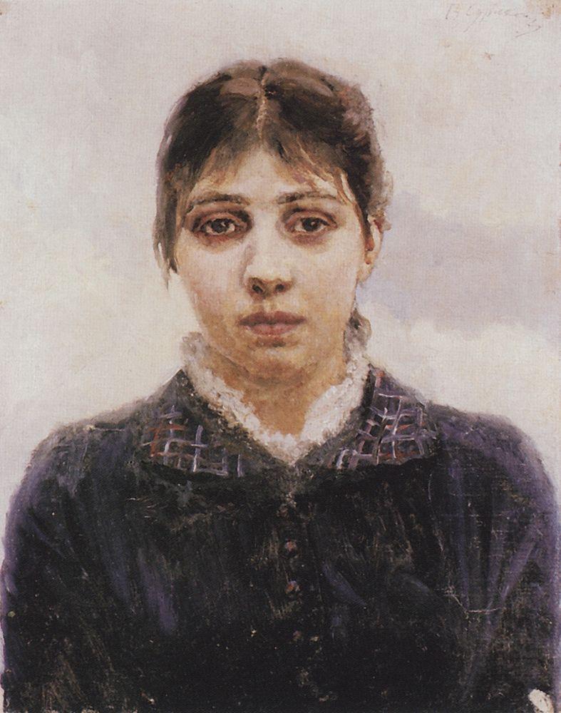 Vasily Surikov Portrait of E. A. Surikova 1887 Fine Art Print