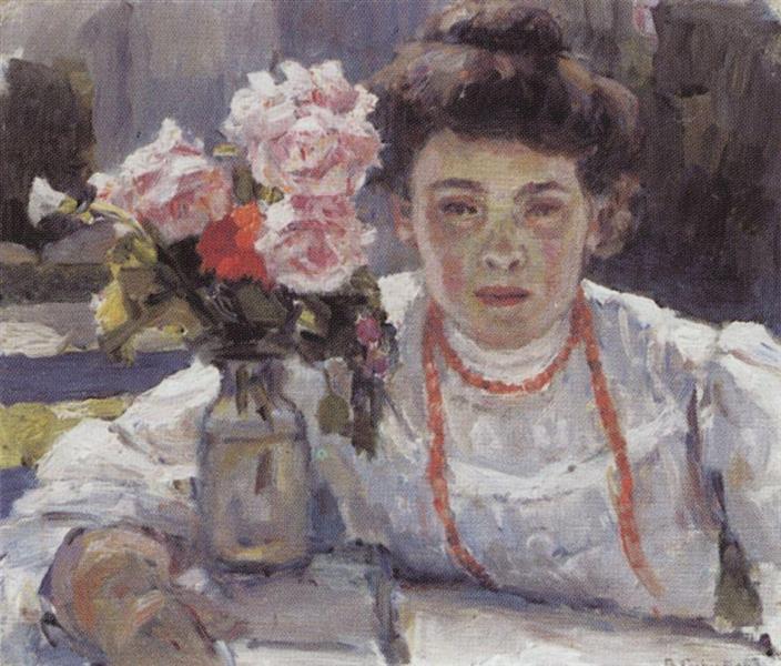 Vasily Surikov Portrait of E. V. Surikova 1908 Fine Art Print