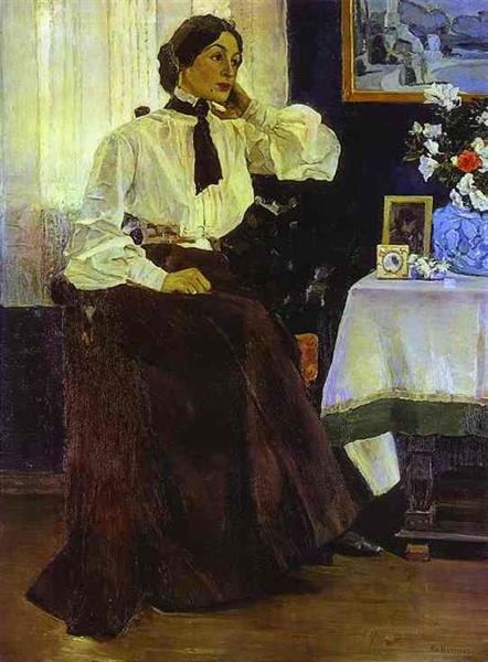 Mikhail Nesterov Portrait of Ekaterina Nesterova 1905 Fine Art Print