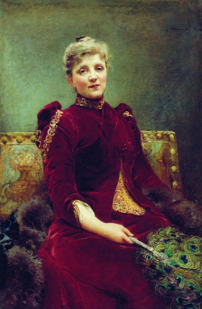 Konstantin Makovsky Portrait of Hudenkova 1890 Fine Art Print