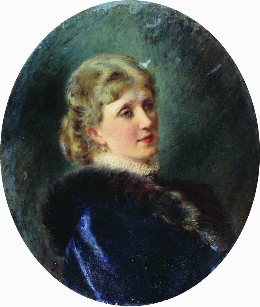 Konstantin Makovsky Portrait of Hudenkova 1885 Fine Art Print
