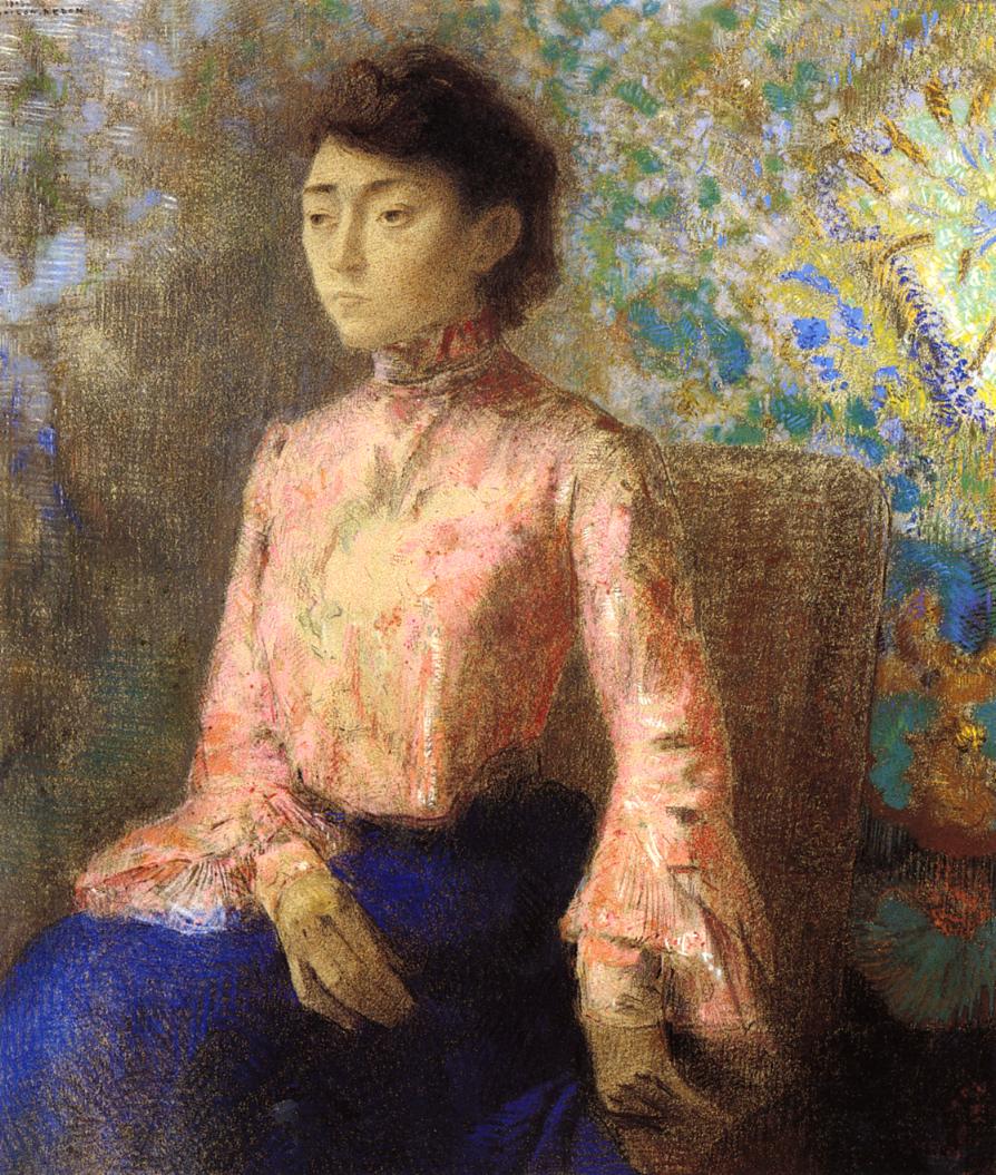 Odilon Redon Portrait of Jeanne Chaine 1903 Fine Art Print