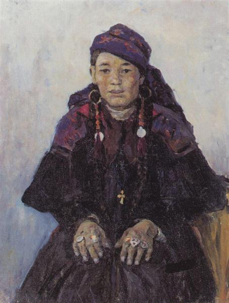 Vasily Surikov Portrait of Khakasy 1909 Fine Art Print