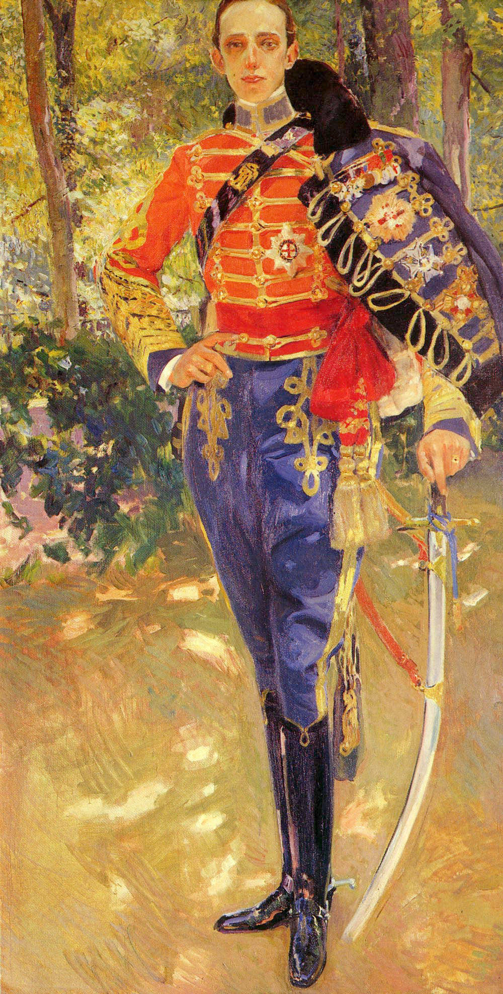 Joaquín Sorolla Portrait of King Alfonso XIII in the Uniform of the Hussars 1907 Fine Art Print