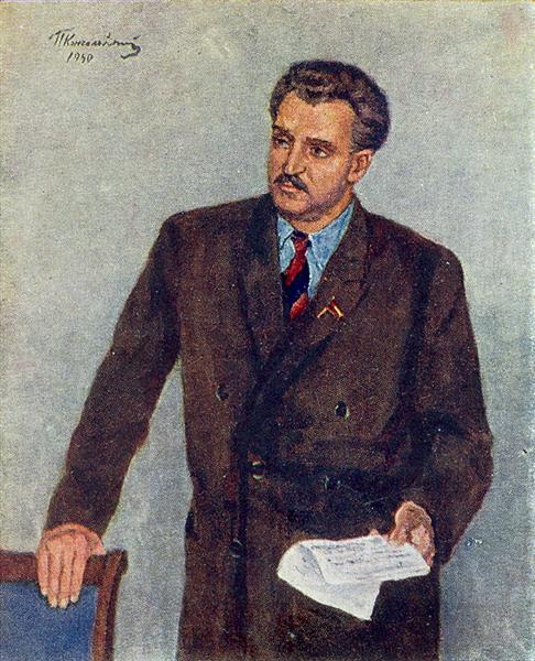 Pyotr Konchalovsky Portrait of Konstantin Mikhailovich Simonov 1950 Fine Art Print