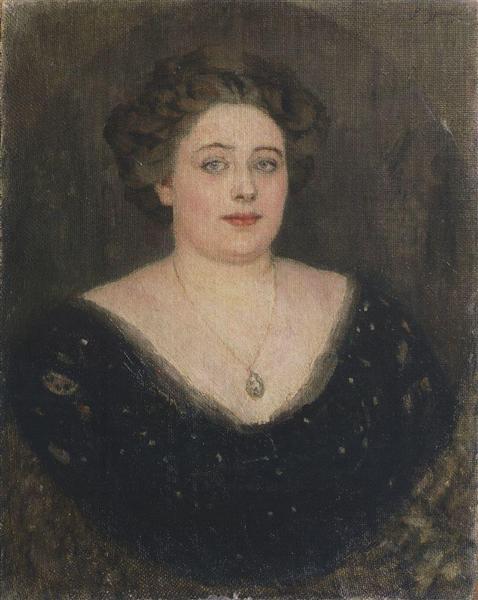 Vasily Surikov Portrait of M. Velichkina, nee Baroness von Klodt Yurgensburg 1914 Fine Art Print