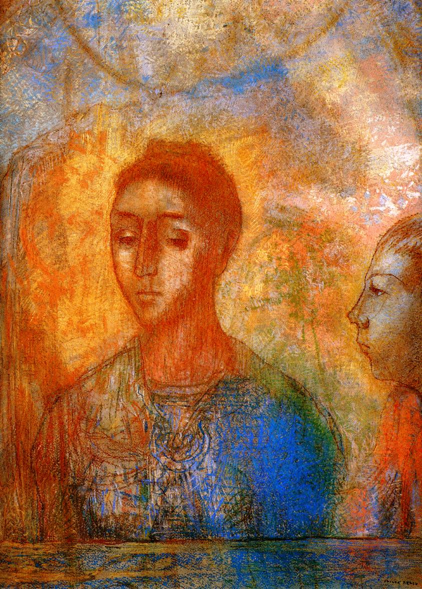Odilon Redon Portrait of Madame Redon with Ari 1902 Fine Art Print