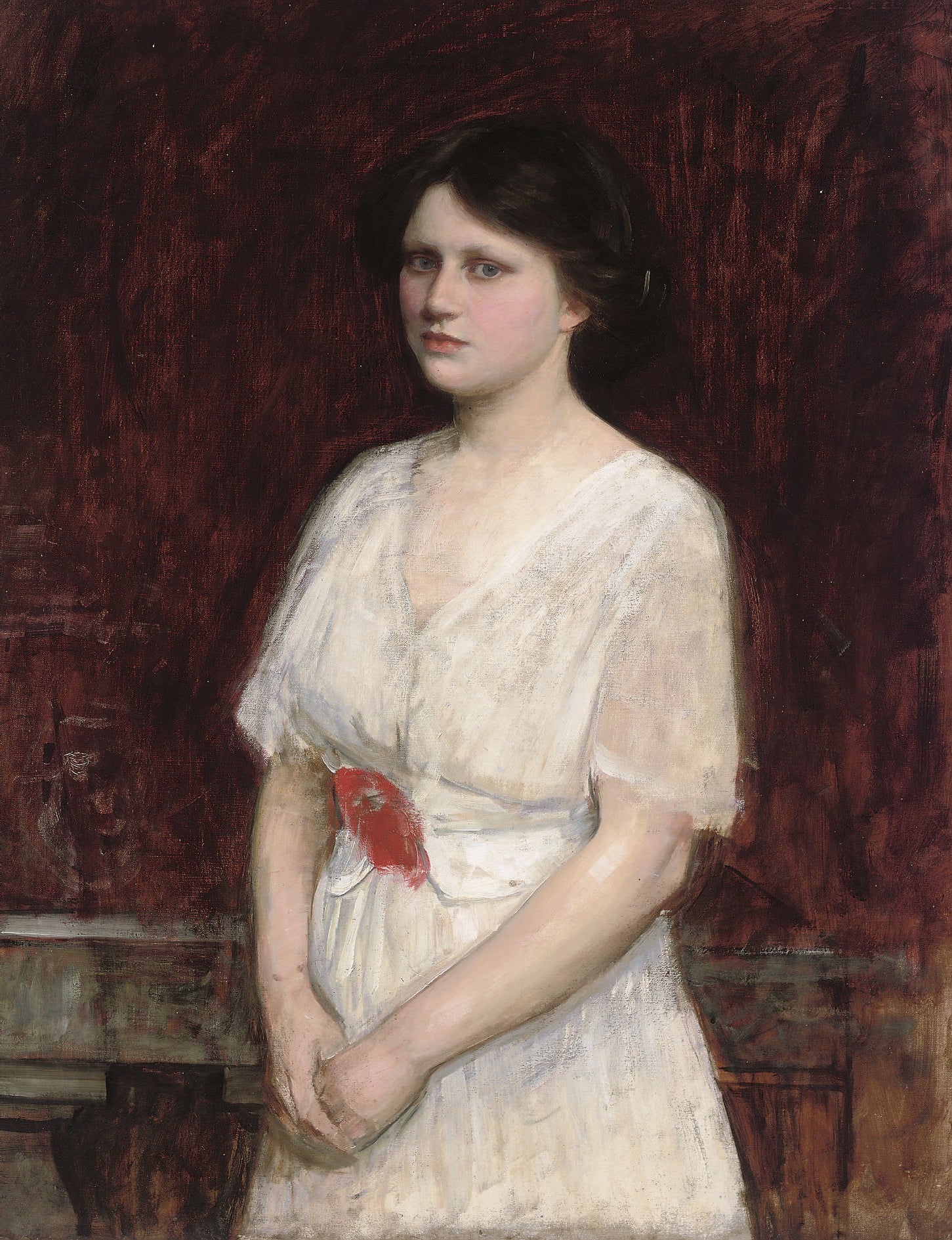 John William Waterhouse Portrait of Miss Claire Kenworthy 1884-1900 Fine Art Print